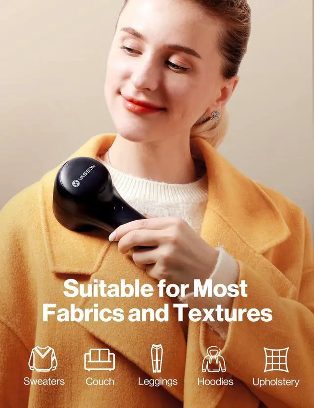 Alt view image 3 of 7 - Fabric Shaver, Sweater Shavers to Remove Pilling, High-Perf Defuzzer, Rechargeable Electric Lint Shaver for Fuzz and Lint Balls from Clothing, Upholstery, Bedding (Black)