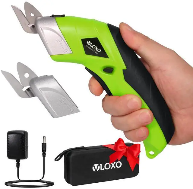 Main image of Cordless Electric Scissors, Cardboard Cutter Electric Fabric Scissors with Blades Rechargeable Powerful Fabric Cutter for Crafts Leather Carboard Carpet Plastic Felt with Case Green CS4001