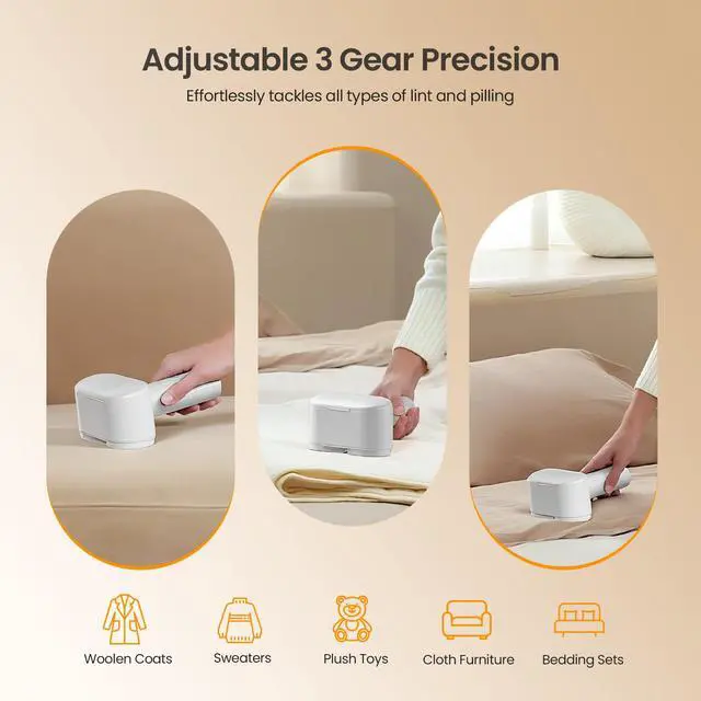 Alt view image 3 of 7 - Fabric Shaver, 2-in-1 Electric Lint Remover & Build-in Lint Brush