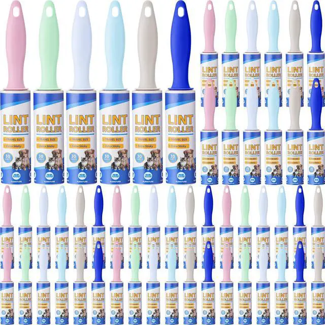 Main image of 48 Pack Mini Lint Roller for Travel, 1440 Sheets 6'' Small Portable Lint Removers for Pet Hair, Clothes and Debris