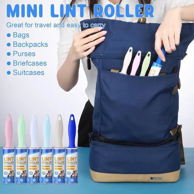 Alt view image 6 of 7 - 48 Pack Mini Lint Roller for Travel, 1440 Sheets 6'' Small Portable Lint Removers for Pet Hair, Clothes and Debris