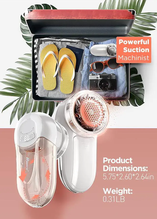 Alt view image 6 of 7 - Fabric Shaver, Lint Remover, Lint Shaver Defuzzer Sweater Shaver for Clothes and Furniture with AC Adapter Pill Fuzz Remover-White
