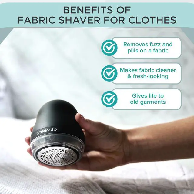 Alt view image 5 of 7 - Fabric Defuzzer, Rechargeable Fabric Shaver and Lint Remover, Portable Sweater Shavers to Remove Pilling, Fuzz, and Fluff, Lint Remover for Clothes and Beddings, Easy to Use Black
