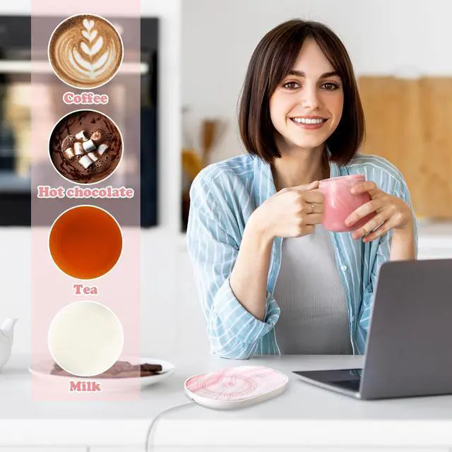 Alt view image 4 of 6 - Bible Verse Coffee Mug Warmer Set for Women Pink Christian Gifts Marble Mug Warming Plate Appreciation Gifts for Teacher Coworker Volunteer Birthday