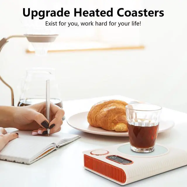 Alt view image 4 of 7 - 2-in-1 Mug Warmer with Warm Air Function, Coffee Cup & Candle Warmer for Desk, 100W Electric Beverage Warmer with Auto Shut-Off for Office