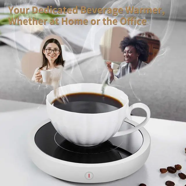 Alt view image 5 of 6 - Coffee Mug Warmer for Desk 4H Auto Shut Off, Smart Coffee Cup Warmer with 3 Temperature Setting, Electric Mug Warmer Plate for Coffee, Milk, Tea (White)