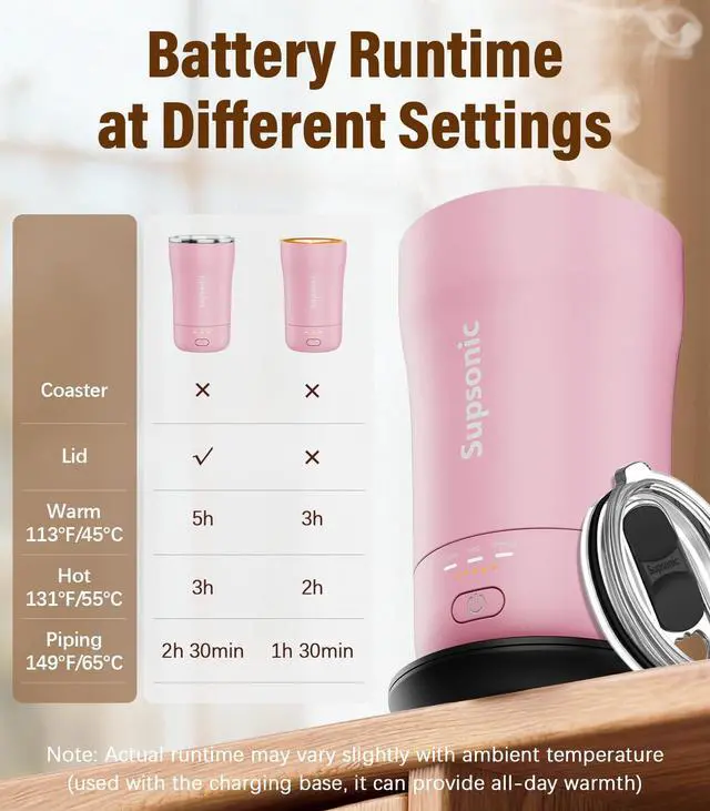 Alt view image 7 of 7 - 14oz Heated Coffee Mug, Self-Heating Travel Mug with 3-Temp Settings, Insulated Stainless Steel Constant Temperature Heating Mug for Beverage, Smart Heating Portable Coffee Mug | S1