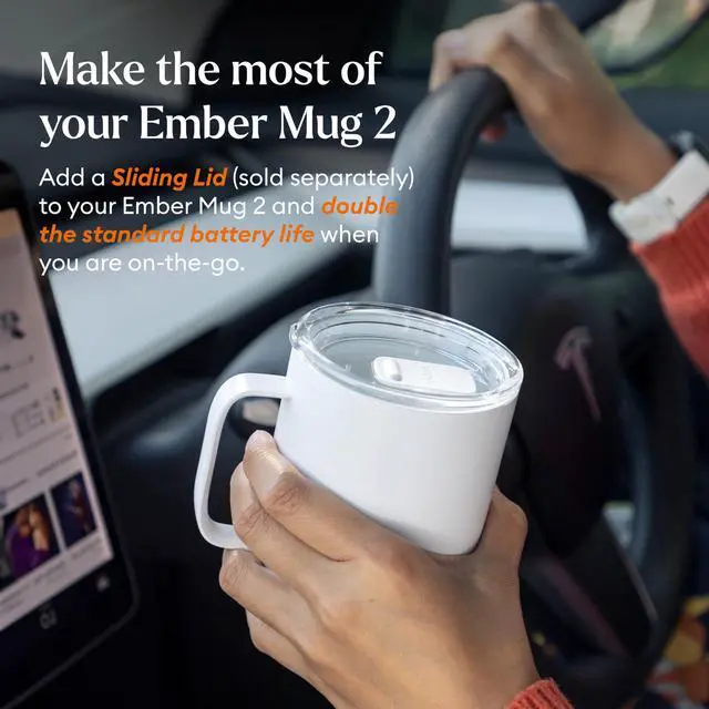 Alt view image 4 of 7 - Temperature Control Smart Mug 2, 14 Oz, App-Controlled Heated Coffee Mug with 80 Min Battery Life and Improved Design, White