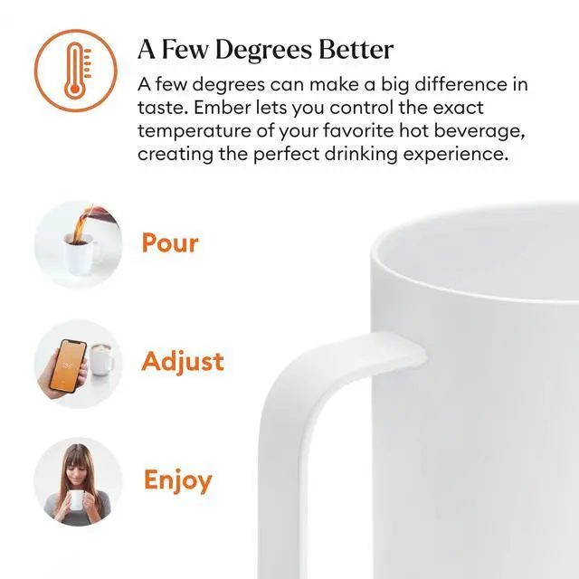 Alt view image 6 of 7 - Temperature Control Smart Mug 2, 14 Oz, App-Controlled Heated Coffee Mug with 80 Min Battery Life and Improved Design, White