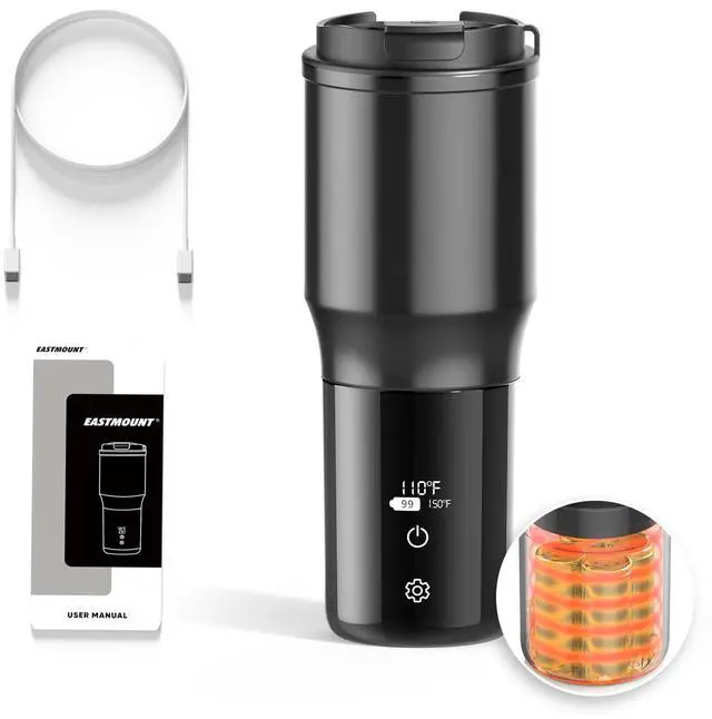 Main image of Smart Temperature Controlled Mug,Heated Coffee Mug,16 Hours Battery Life,Vacuum Insulated Hot Beverage Warmer 15OZ,with LCD Display 90°F to 150°F
