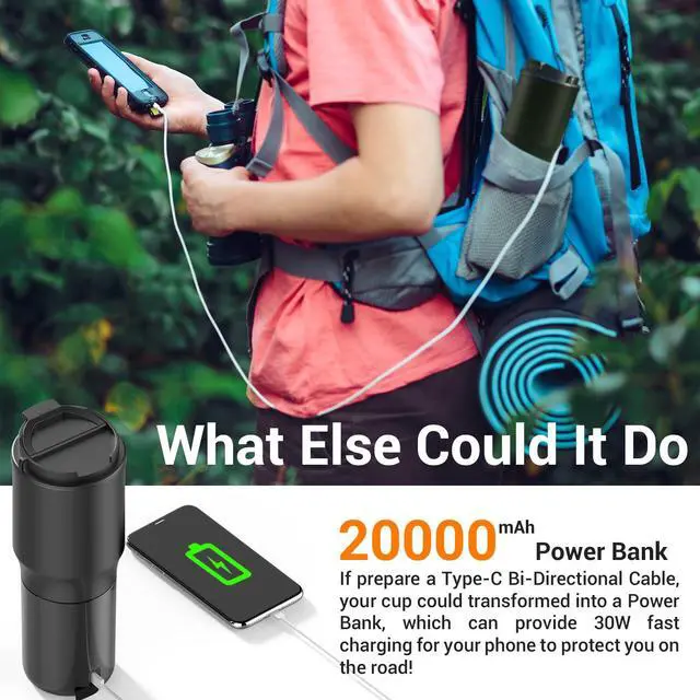 Alt view image 6 of 7 - Smart Temperature Controlled Mug,Heated Coffee Mug,16 Hours Battery Life,Vacuum Insulated Hot Beverage Warmer 15OZ,with LCD Display 90°F to 150°F