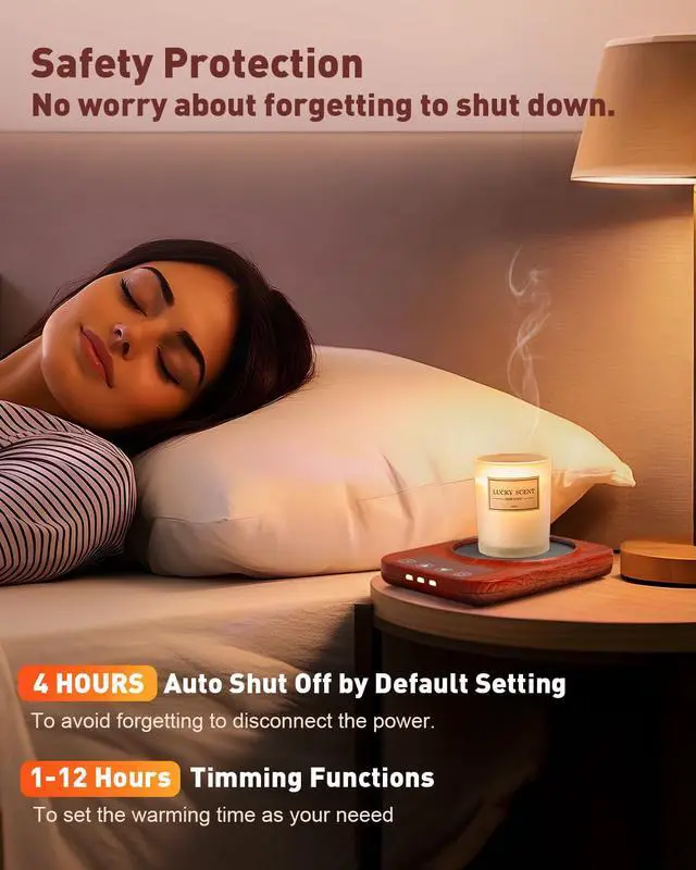 Alt view image 5 of 7 - Mug Warmer, Cup Warmer for Desk with 15oz Coffee Mug, 36W Electric Coffee Cup Warmer with Auto Shut Off, 9 Temperature Setting Smart Cup Warmer for Heating Coffee, Milk, Beverage, Candle Jar