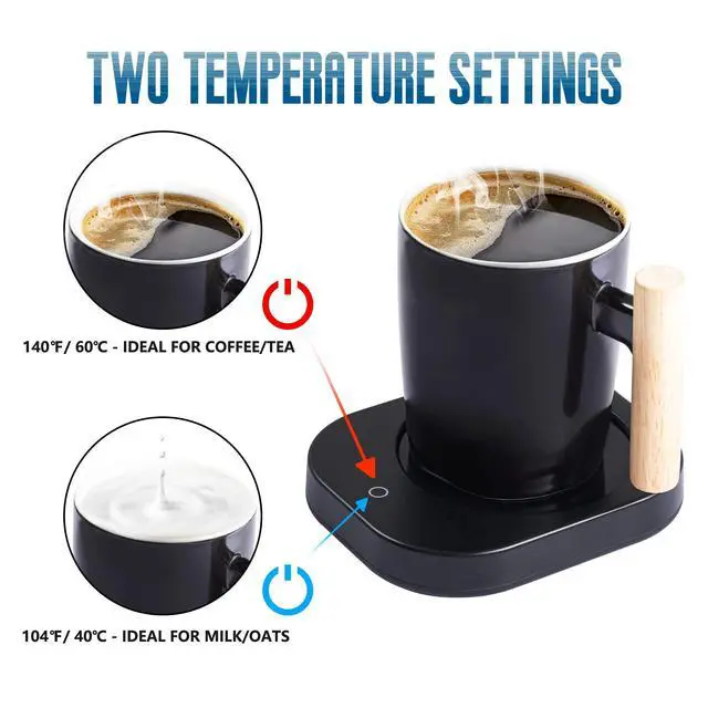 Alt view image 2 of 6 - Coffee Warmer & Mug Set, Cup Heater for Desk Temperature Control and Smart Auto Shut Off, 14oz, Two temperatures