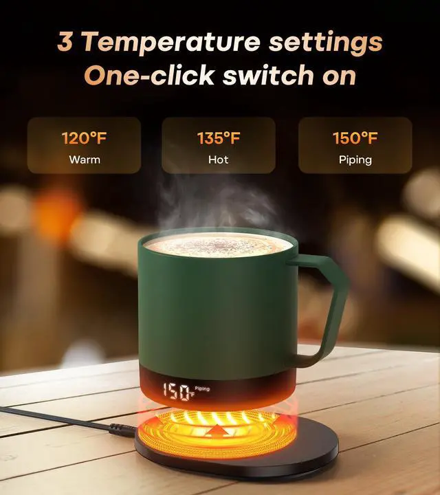 Alt view image 3 of 7 - Heated Coffee Mug 14oz, Rechargeable Temperature Control Mug with Lid
