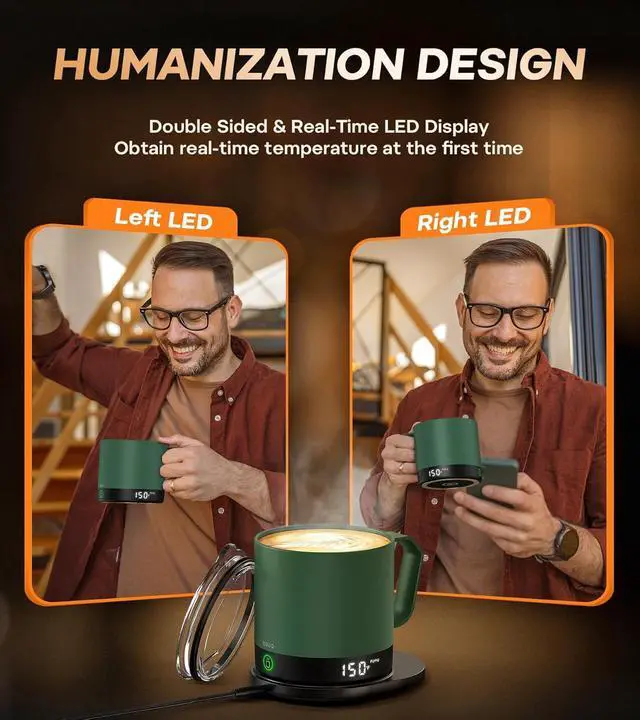 Alt view image 4 of 7 - Heated Coffee Mug 14oz, Rechargeable Temperature Control Mug with Lid