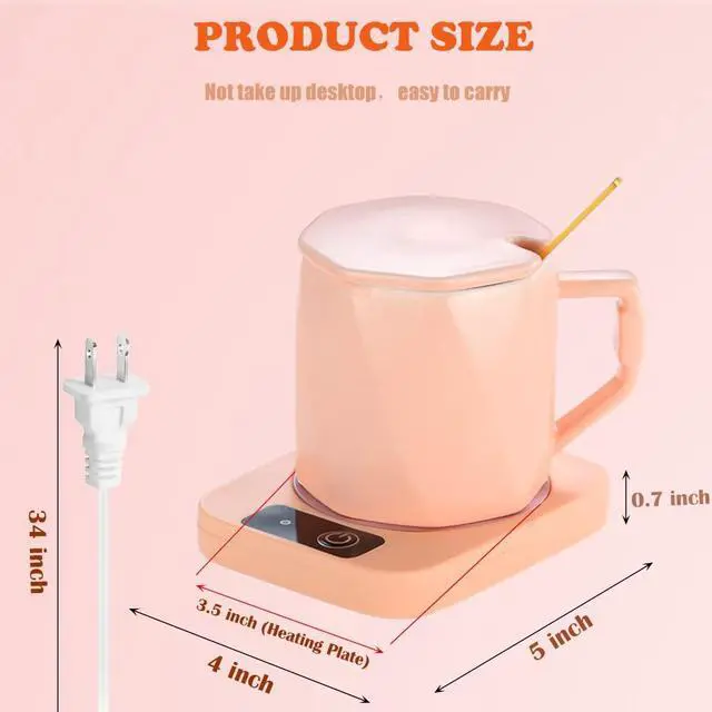 Alt view image 5 of 7 - Coffee Mug Cup Warmer Coaster for Coffee Tea Cocoa Milk Food Fruits Candle, Aluminum Metal Panel, Safe Reliable, Pink (4" x 5")