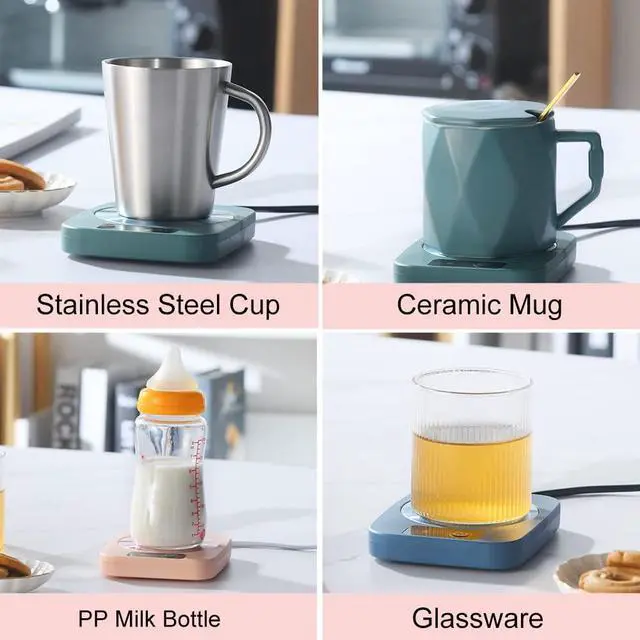 Alt view image 6 of 7 - Coffee Mug Cup Warmer Coaster for Coffee Tea Cocoa Milk Food Fruits Candle, Aluminum Metal Panel, Safe Reliable, Pink (4" x 5")