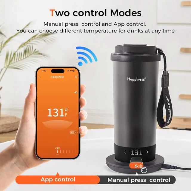 Alt view image 4 of 7 - Self-Heating Travel Mug 20oz,Smart Rechargeable Electric Temperature Control Heated Coffee Cup