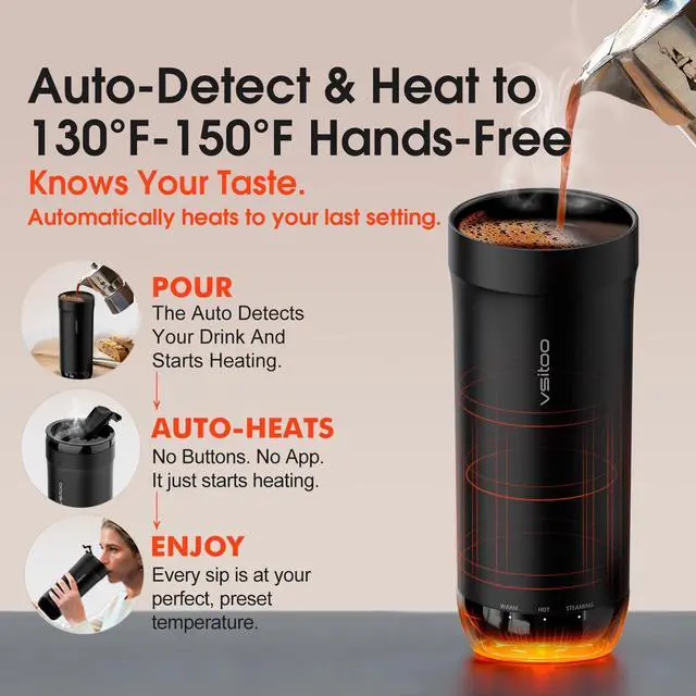 Alt view image 4 of 7 - S5 16oz Self Heating Travel Mug, Car & Desktop Charging Included