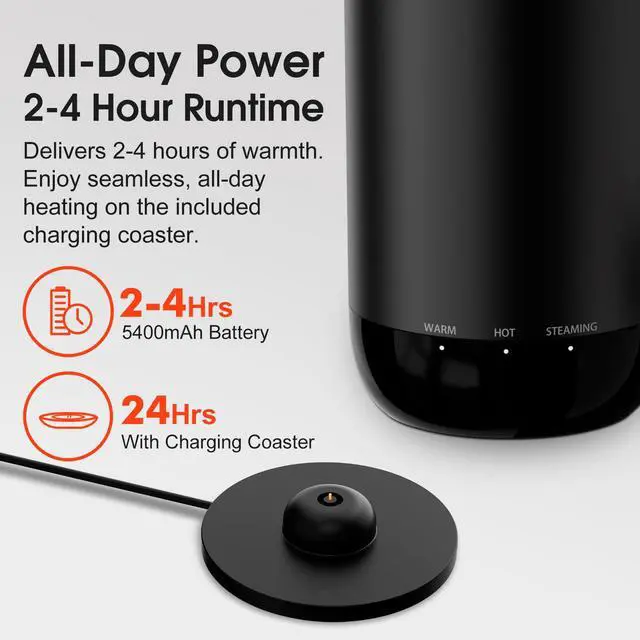 Alt view image 5 of 7 - S5 16oz Self Heating Travel Mug, Car & Desktop Charging Included