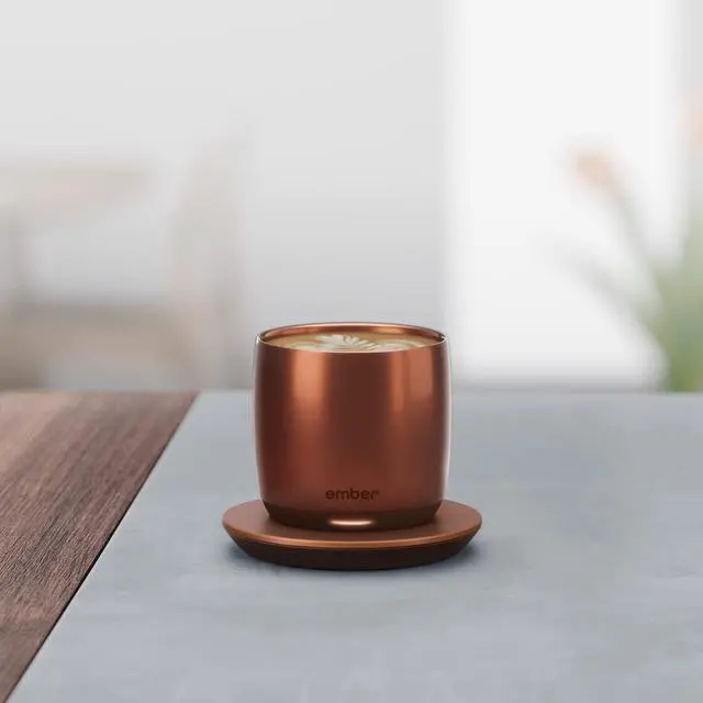 Alt view image 3 of 7 - Temperature Control Smart Cup, 6 oz, App-Controlled Heated Coffee Cup, Espresso Mug with 90 Min Battery Life, Copper