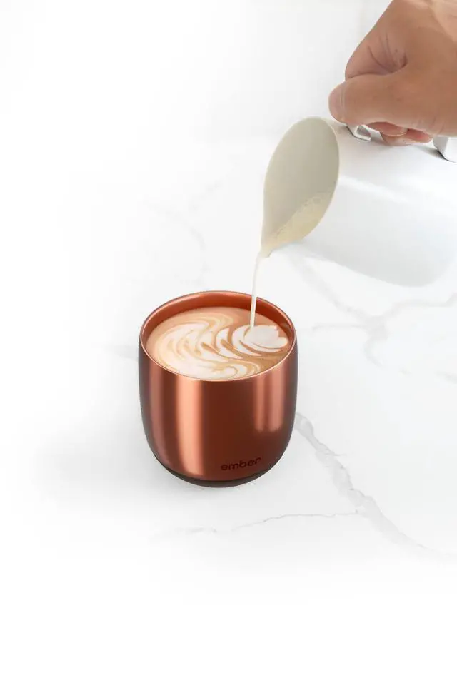 Alt view image 4 of 7 - Temperature Control Smart Cup, 6 oz, App-Controlled Heated Coffee Cup, Espresso Mug with 90 Min Battery Life, Copper