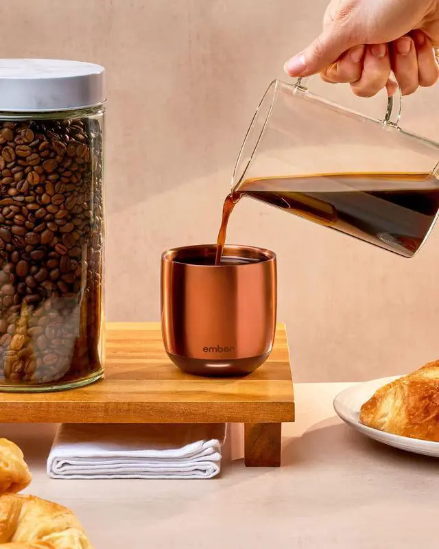 Alt view image 7 of 7 - Temperature Control Smart Cup, 6 oz, App-Controlled Heated Coffee Cup, Espresso Mug with 90 Min Battery Life, Copper