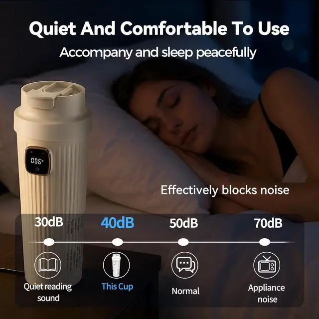 Alt view image 5 of 7 - 12V Intelligent Cooling, Heating and Constant Temperature Cup, 350ml Touch Screen Mug, 42°F-176°F Adjustable Heating & Fast Cooling, Keep Drinks Hot or Cold-for Car, Office, Home & Travel (Beige)