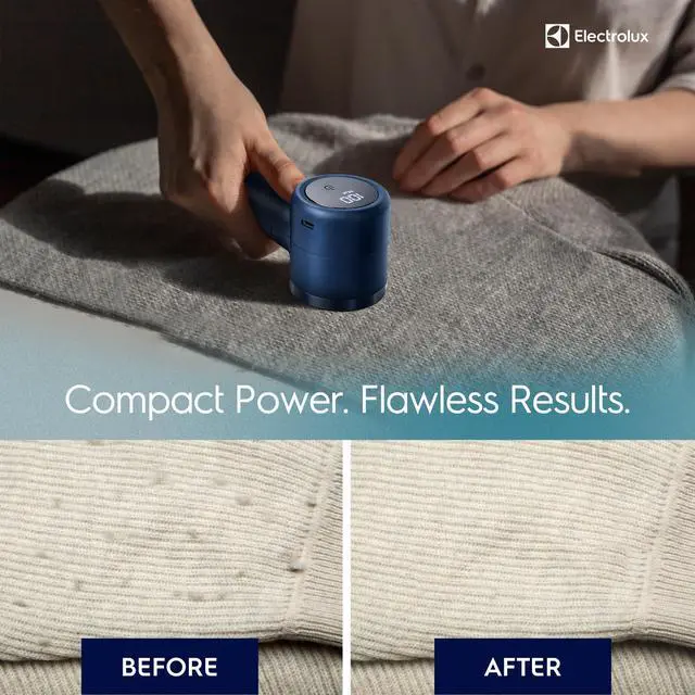 Alt view image 5 of 7 - Rechargeable Fabric Shaver | Compact Travel Lint Remover for Clothes & Furniture | Eliminates Fuzz & Pilling | 3-Speed Electric Lint Shaver with Type-C Fast Charging Port - Blue