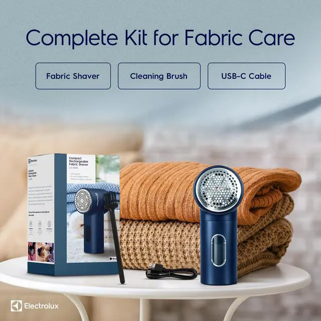 Alt view image 6 of 7 - Rechargeable Fabric Shaver | Compact Travel Lint Remover for Clothes & Furniture | Eliminates Fuzz & Pilling | 3-Speed Electric Lint Shaver with Type-C Fast Charging Port - Blue