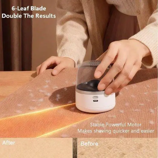 Alt view image 2 of 7 - Electric Fabric Shaver USB Lint Remover with 6 Blades, Safe for All Fabrics, Clothes, Sweater, Sofa & Furniture Portable Pilling Remover for Home & Travel (White)