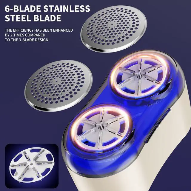 Alt view image 6 of 7 - Fabric Shaver - 6 Leaf Stainless Steel Blades, Type-C Charging Electric Lint Remover for Sweater, Clothes, and Furniture, to Remove Pilling