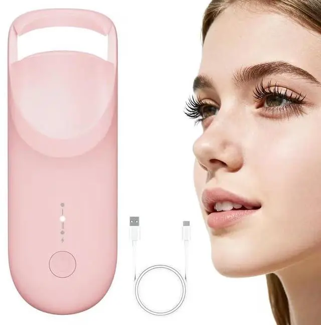 Main image of Heated Eyelash Curler, Fast 5s Heat up, 24 Hours Long Lasting, Rechargeable Electric Lash Curler, Temperature Control, Safe Anti-Burn Eye Lash Curler, Quick Natural Curling Lashes (Pink)