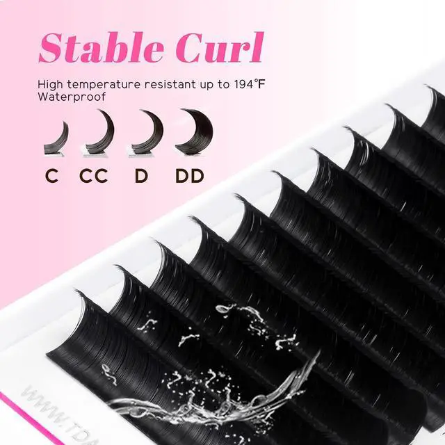 Alt view image 4 of 7 - Easy Fan Lash Extension Rapid Blooming Volume Eyelash Extensions C CC D DD J B L Curl 0.03-0.12mm Thickness Easy Fan Volume Lashes Self Fanning Eyelashes Extension (0.05-D,12 mm)