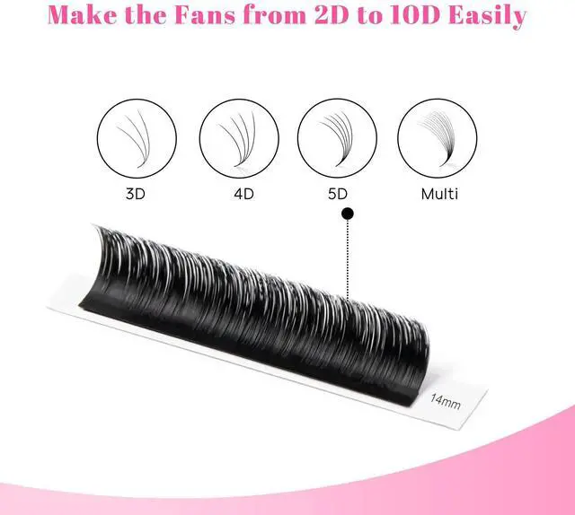 Alt view image 5 of 7 - Easy Fan Lash Extension Rapid Blooming Volume Eyelash Extensions C CC D DD J B L Curl 0.03-0.12mm Thickness Easy Fan Volume Lashes Self Fanning Eyelashes Extension (0.05-D,12 mm)