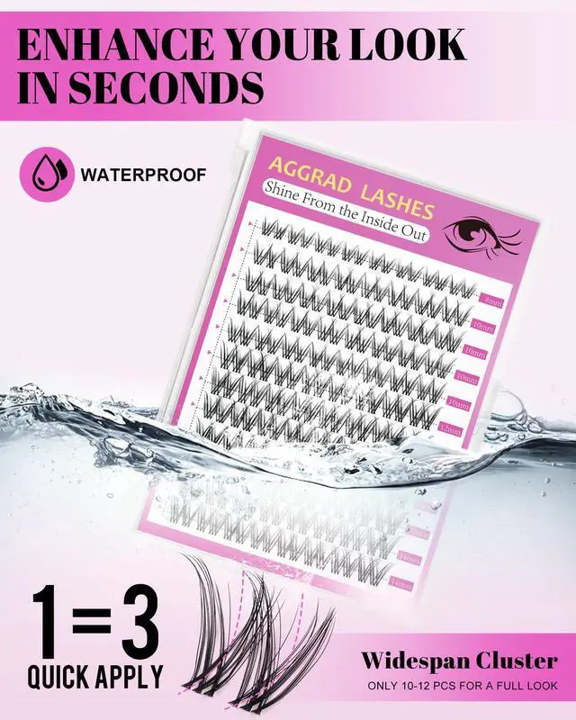 Alt view image 4 of 7 - Venus Lash Clusters Kit Short 8-14mm Wispy Natural Cluster Lashes Kit Fake Lashes Eyelash Clusters Kit DIY Individual Eyelash Extension Kit with 0.03mm Ultra-Thin Invisible Wide Lash Band