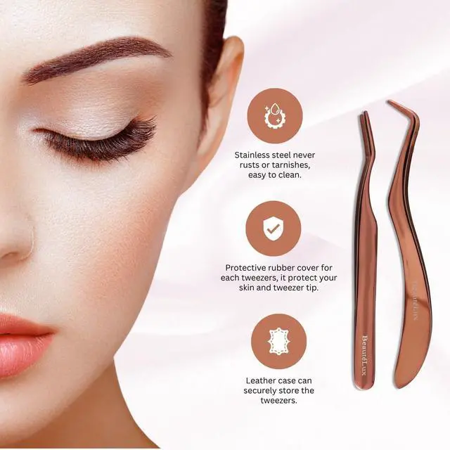Alt view image 4 of 7 - Eyelash Applicator Set, Lash Application Tool, Rose Gold