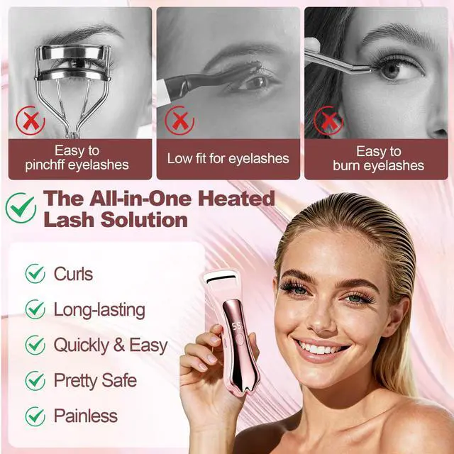 Alt view image 6 of 7 - Heated Eyelash Curler Fast Heat up Within 15s, Electric Eyelash Curlers with 4 Temperature Modes for 24H Long-Lasting Eyelash Curls, Cute Cat Paw Lash Curler Gentle Safe, Type-C Rechargeable