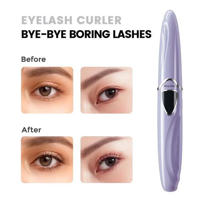 Alt view image 2 of 7 - Heated Eyelash Curler, S600 Rechargeable Heated Lash Curler, Eyelash Curler Heated in 8s for Women 24 Hs Lasting Natural Makeup (Lilac/Silver, 148MM)