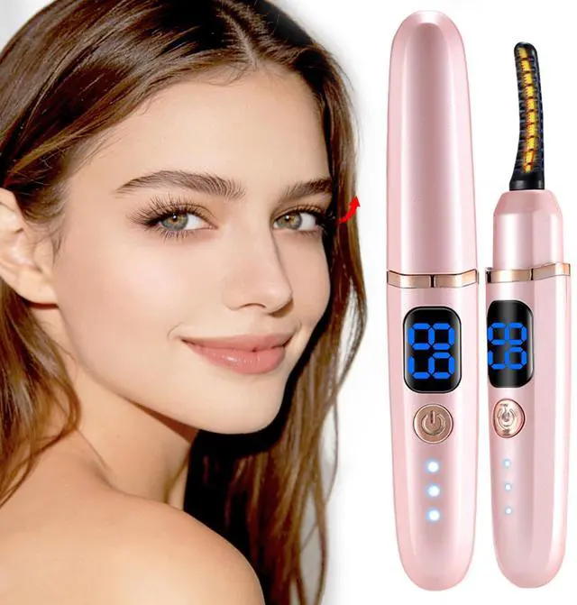 Main image of Heated Eyelash Curlers with Battery Indicator, Electric Eyelash Curler 3 Temperature Modes LED Display USB Rechargeable Makeup Tools, Heated Lash Curler Ideal Christmas Gift for Women W22
