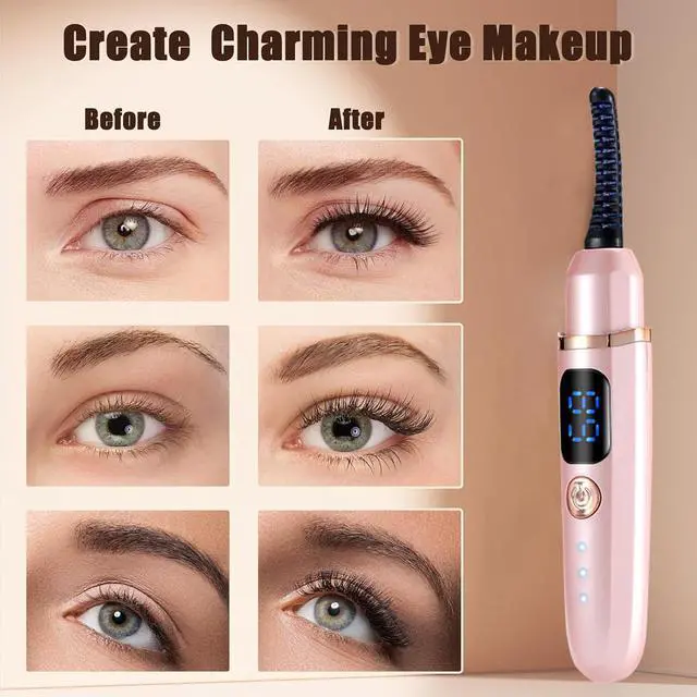 Alt view image 5 of 7 - Heated Eyelash Curlers with Battery Indicator, Electric Eyelash Curler 3 Temperature Modes LED Display USB Rechargeable Makeup Tools, Heated Lash Curler Ideal Christmas Gift for Women W22
