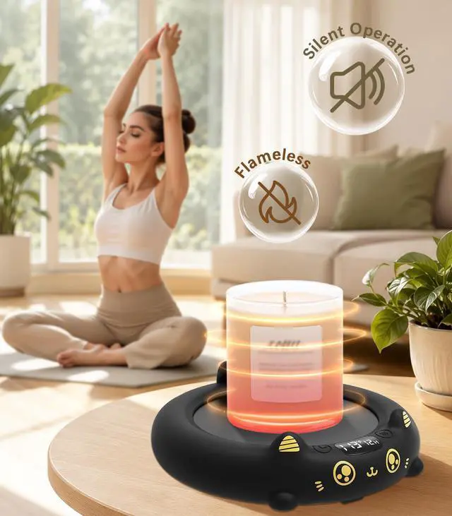 Alt view image 5 of 7 - Coffee Mug Warmer, Cup Warmer for Desk with Temperature Display, 2-12Hrs Auto Shut Off & 4 Temp Settings, Smart Electric Mug Heater for Beverages, Candle, Milk & Tea, Ideal Gifts