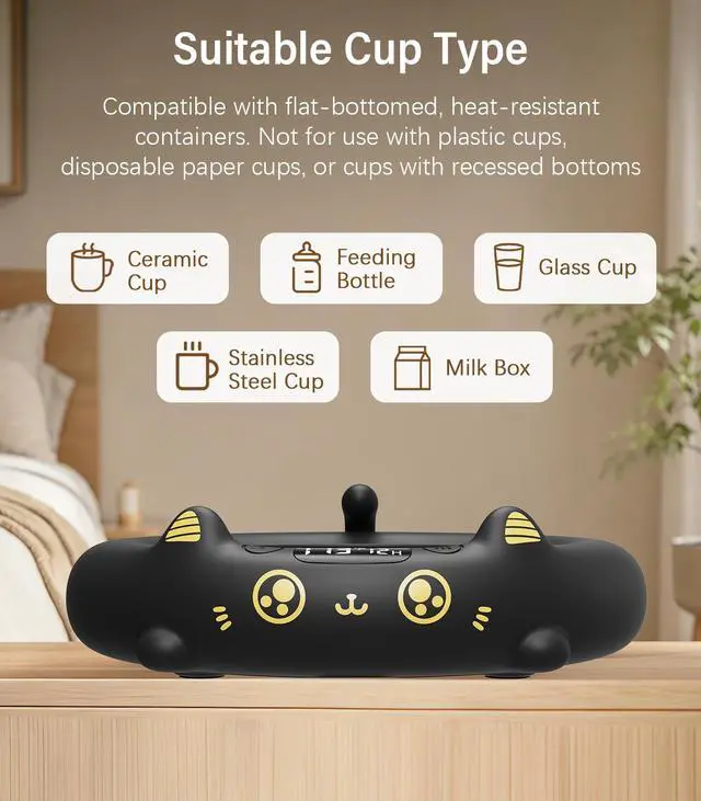 Alt view image 6 of 7 - Coffee Mug Warmer, Cup Warmer for Desk with Temperature Display, 2-12Hrs Auto Shut Off & 4 Temp Settings, Smart Electric Mug Heater for Beverages, Candle, Milk & Tea, Ideal Gifts