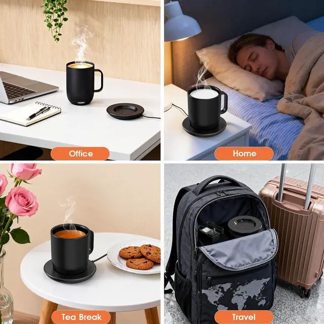 Alt view image 7 of 7 - Charging Coaster 2 Compatible with Temperature Control Smart Mug 2 & Mug 1 - Charger Base for Wireless Warmer Cup Accessories - Heated Charger Compatible with Travel Mugs (Black)