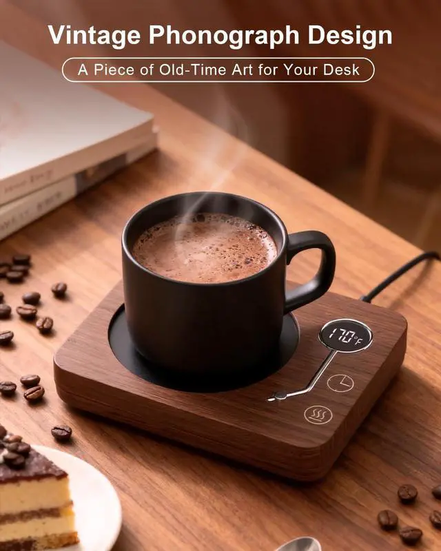 Alt view image 2 of 7 - Coffee Mug Warmer, Mug Warmer for Desk 3 Temperature Control 130/150/170, Cup Warmer with Auto Shut Off for Coffee Milk Tea Beverage