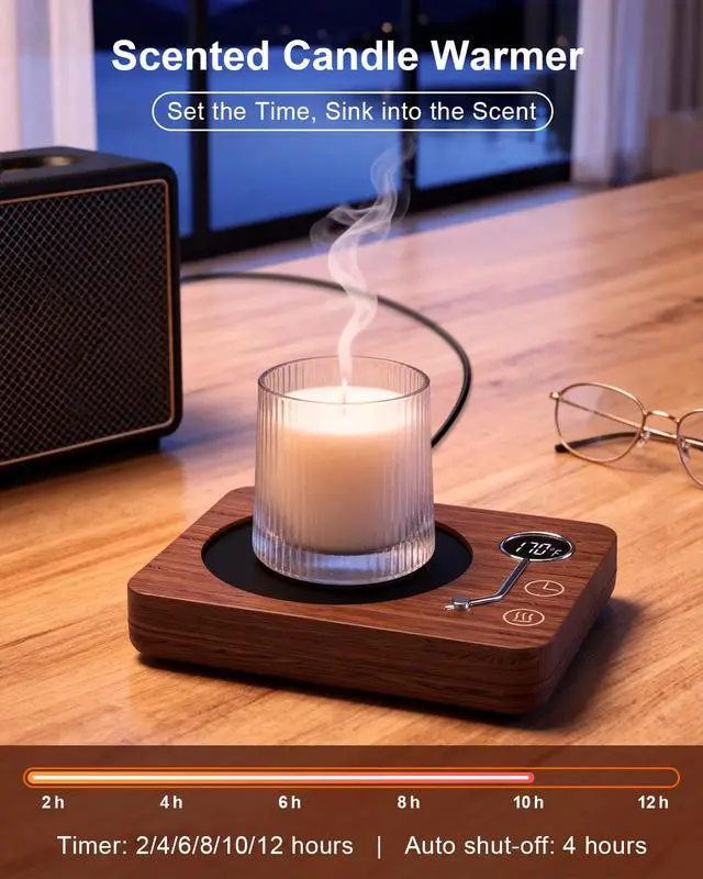 Alt view image 5 of 7 - Coffee Mug Warmer, Mug Warmer for Desk 3 Temperature Control 130/150/170, Cup Warmer with Auto Shut Off for Coffee Milk Tea Beverage
