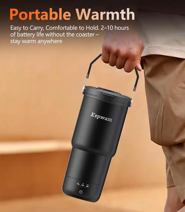 Alt view image 5 of 7 - Heated Coffee Mug Rechargeable T3, 20oz Self-Heating Travel Mug for Coffee with 1 Precise Temperature Control & App, Portable Cup Warmer for Outdoor & Car (Fits Cup Holders)
