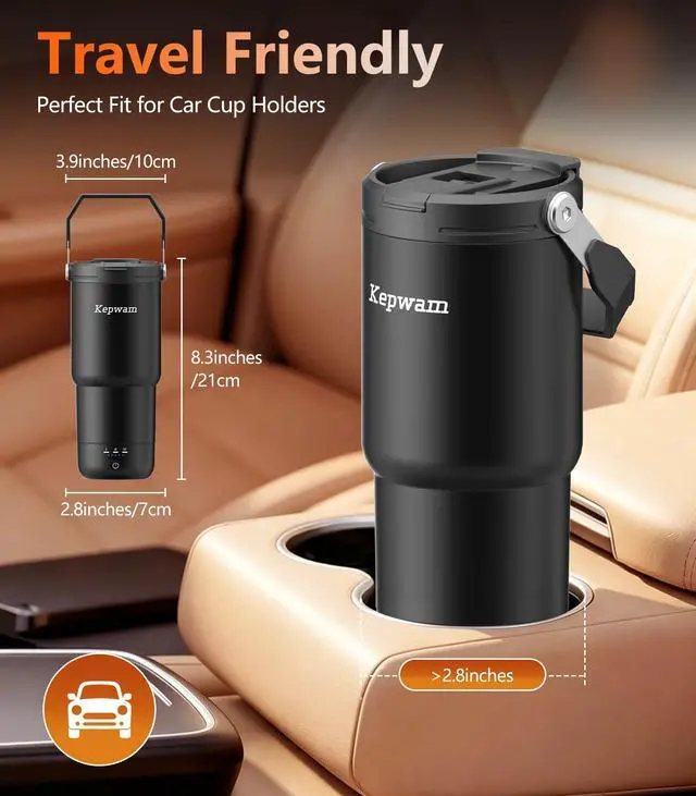 Alt view image 7 of 7 - Heated Coffee Mug Rechargeable T3, 20oz Self-Heating Travel Mug for Coffee with 1 Precise Temperature Control & App, Portable Cup Warmer for Outdoor & Car (Fits Cup Holders)