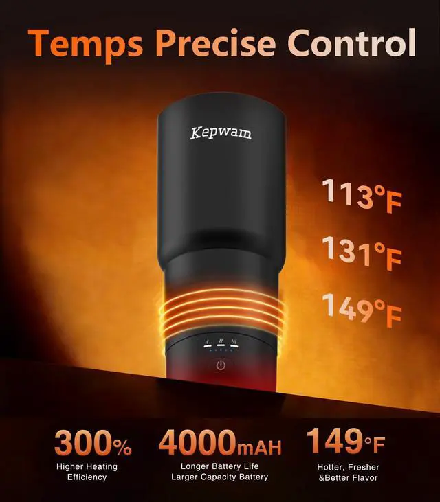 Alt view image 2 of 7 - Heated Coffee Mug Rechargeable T3, 20oz Self-Heating Travel Mug for Coffee with 1 Precise Temperature Control & App, Portable Cup Warmer for Outdoor & Car (Fits Cup Holders)