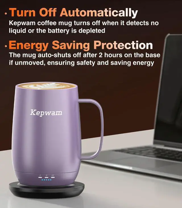 Alt view image 4 of 7 - Smart Heated Coffee Mug T2-Plus, 20oz Rechargeable Self Heating Coffee Mug with 8-Hour Battery & Temp Control, Perfect Coffee Warmer Gift for Men Women